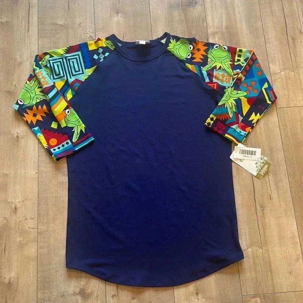 4/$25 NWT LuLaRoe x Disney Colorful Kermit The Frog Randy Top Sz S